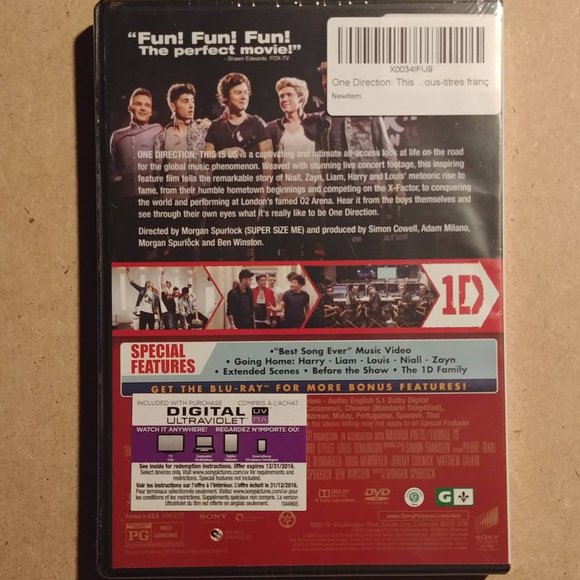 1D ONE DIRECTION THIS IS US NEW & SEALED DVD MOVIE - Picture 2 of 2